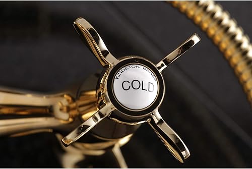 Miniatura 6 de Kingston Brass KS286PB Essex - Grifo de bañera de pared con ducha de mano, alcance de boquilla de 7-14 pulgadas, latón pulido