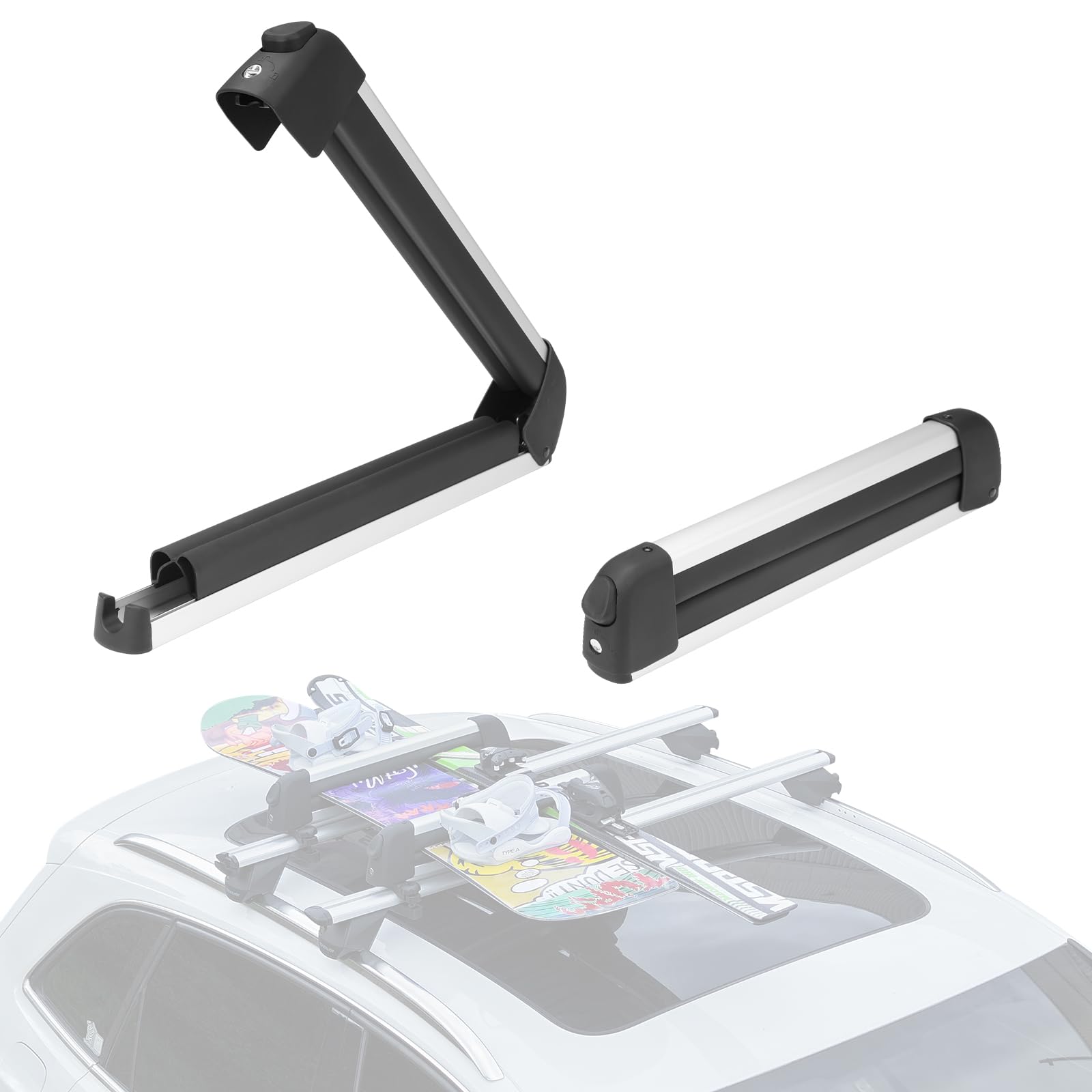 Gearantics 16.3 Inch Car Roof Ski & Snowboard Rack