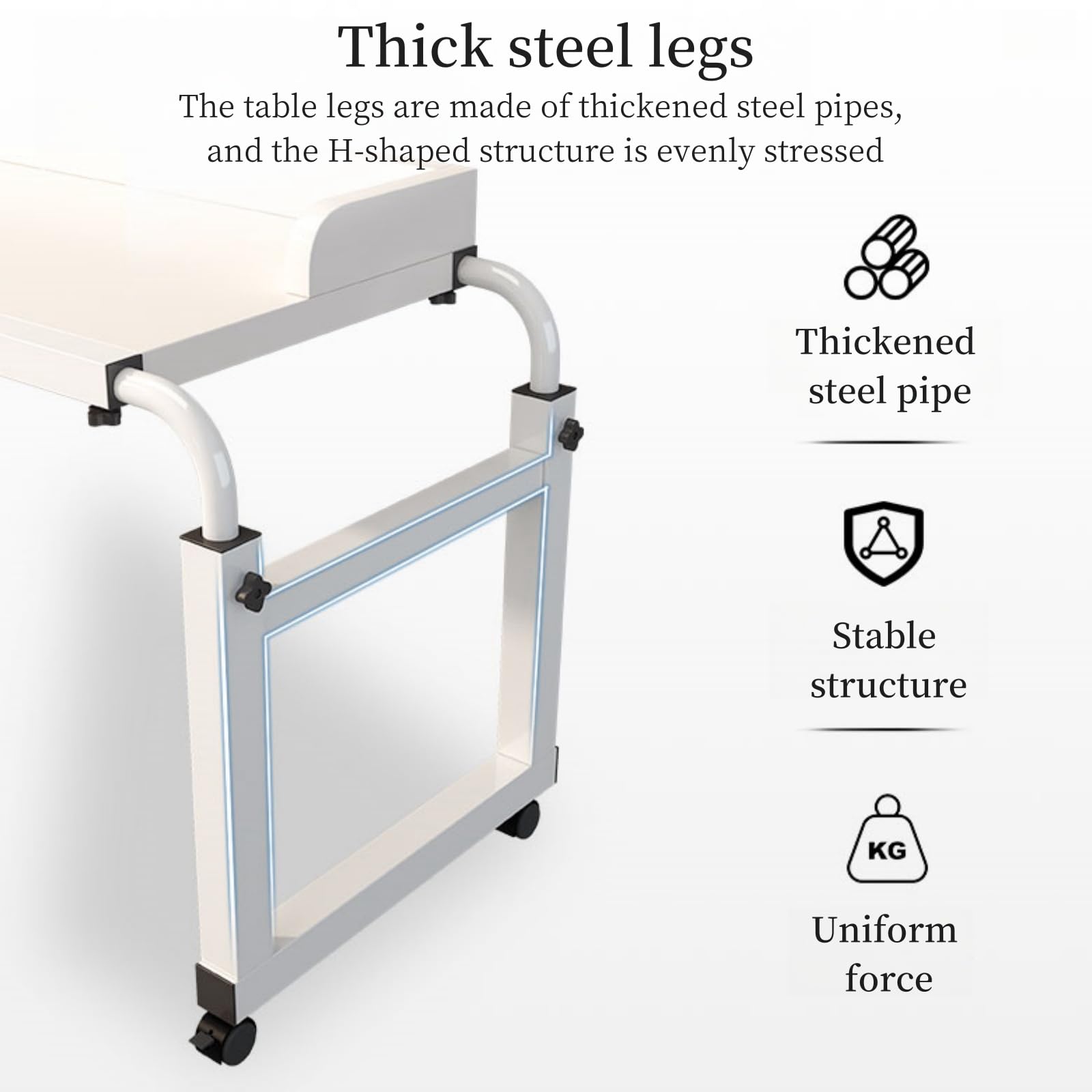 Mesa Auxiliar para Cama con Altura Ajustable, Mesa Auxiliar para Cama con Ruedas y Silla para Personas con discapacidad.