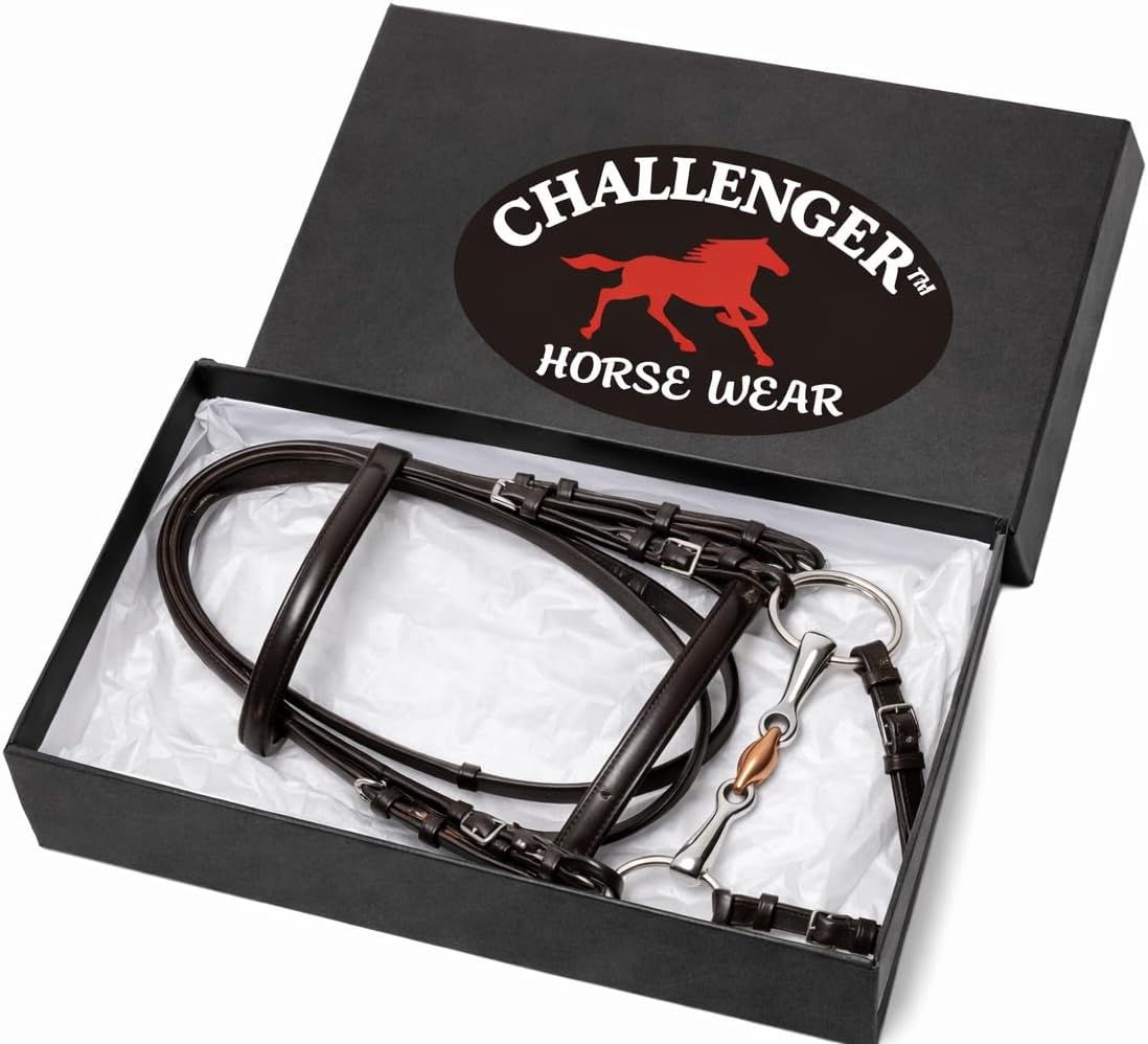 CHALLENGER Stainless Steel Loose Ring Copper Dog Bone Snaffle Horse Bit 35518