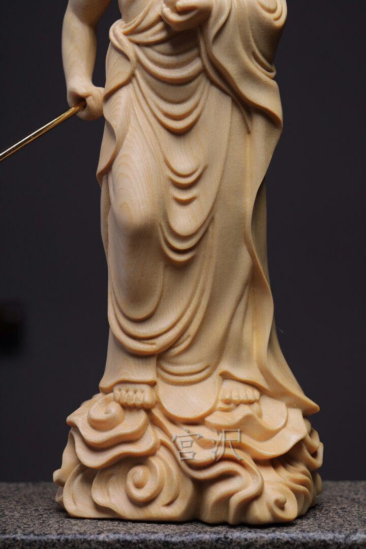 Amazon｜地蔵王菩薩 精密彫刻 木彫仏像 極上品 仏教工芸品 鎮宅辟邪 