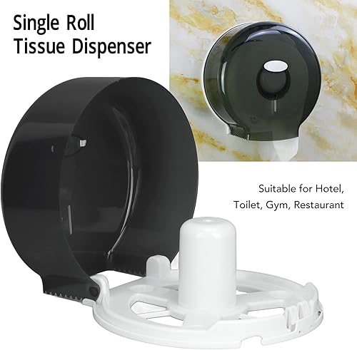 Miniatura 7 de Dispensador de papel higiénico de un solo rollo, dispensador de papel higiénico comercial jumbo para montaje en pared, dispensador de papel