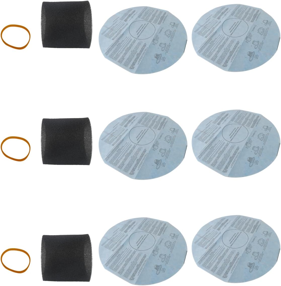 90107/90137/90585 Vacuum Filter Replacement Kit for Vacuum Models 500X, 2010A, 2015, 2015A, 2125, 2125A, 4045AH, 84EM200, 84L300, 84L350, 84M200, 84M250B Update by GruDawu