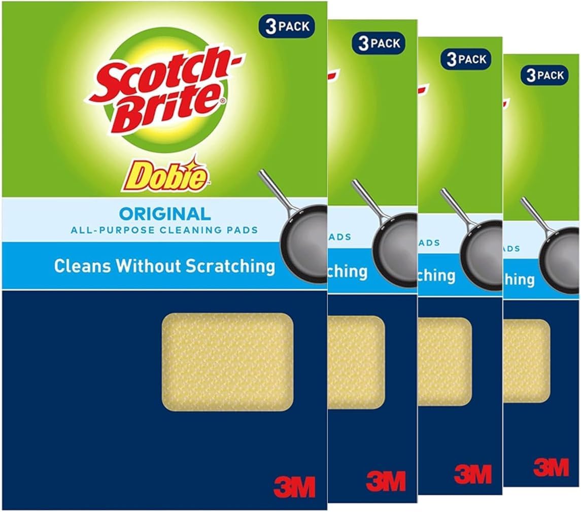 3M Dobie Cleaning Pads - 8 Packs, Each Pack Contains 3 Pads (24 Total Pads)