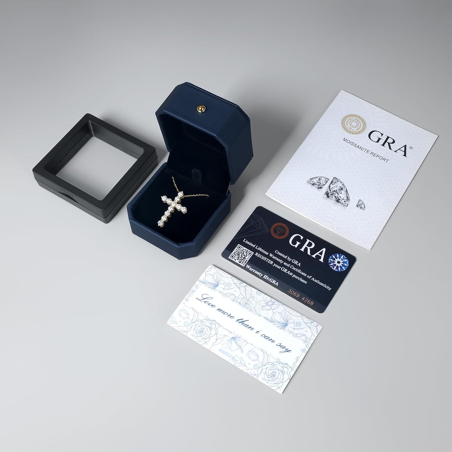 KRKC Moissanite Cross Necklace for Women, 0.66-3.3Ctw, D Color VVS1, 14K Gold Plated 925 Sterling Silver Chain, Hypoallergenic Cross Pendant, Religious Christmas Birthday Christian Gifts for Her - Image 5