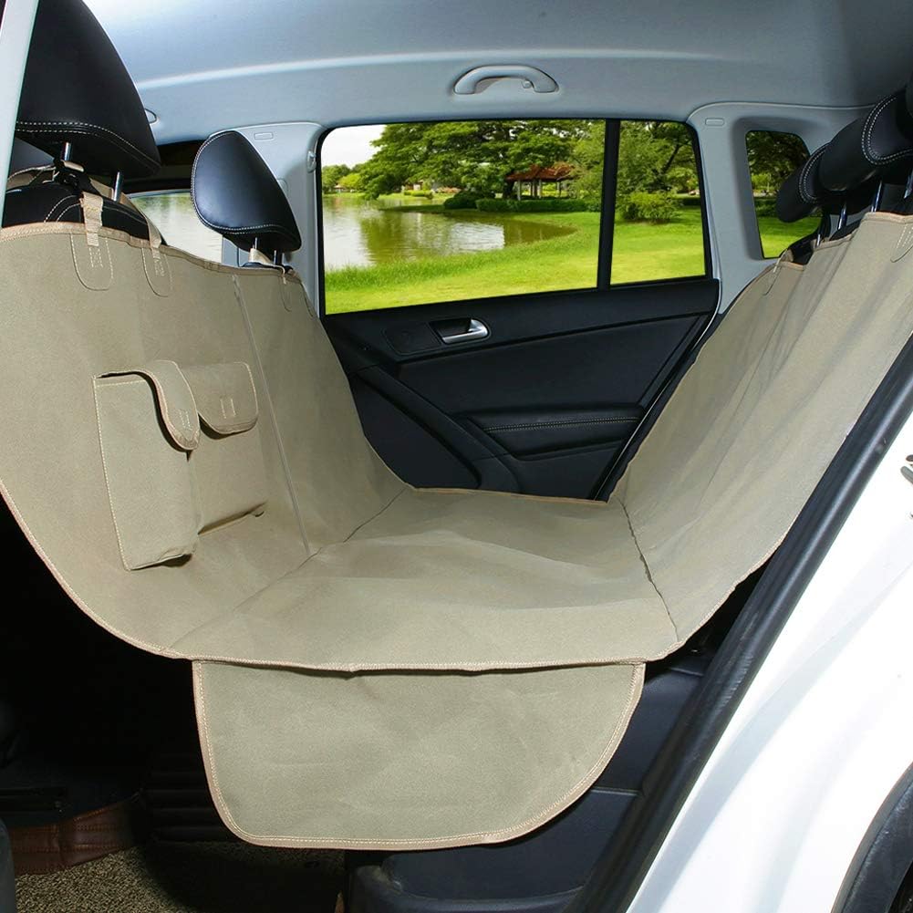 AMOFY Dog Seat Cover for Car Back Seat, Machine Washable, Dog Hammock Scratch-Proof, Waterproof, Non-Slip, Durable Portable Car Back…