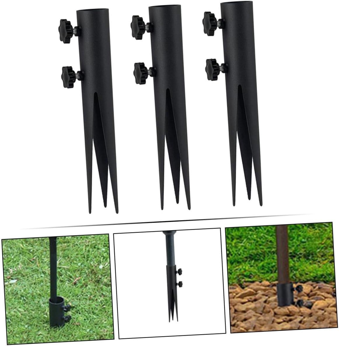 YARNOW 4pcs Metal Floor Nails Outdoor Light Stakes for Ground Spike for Christmas Lights Landscaping Stakes Garden