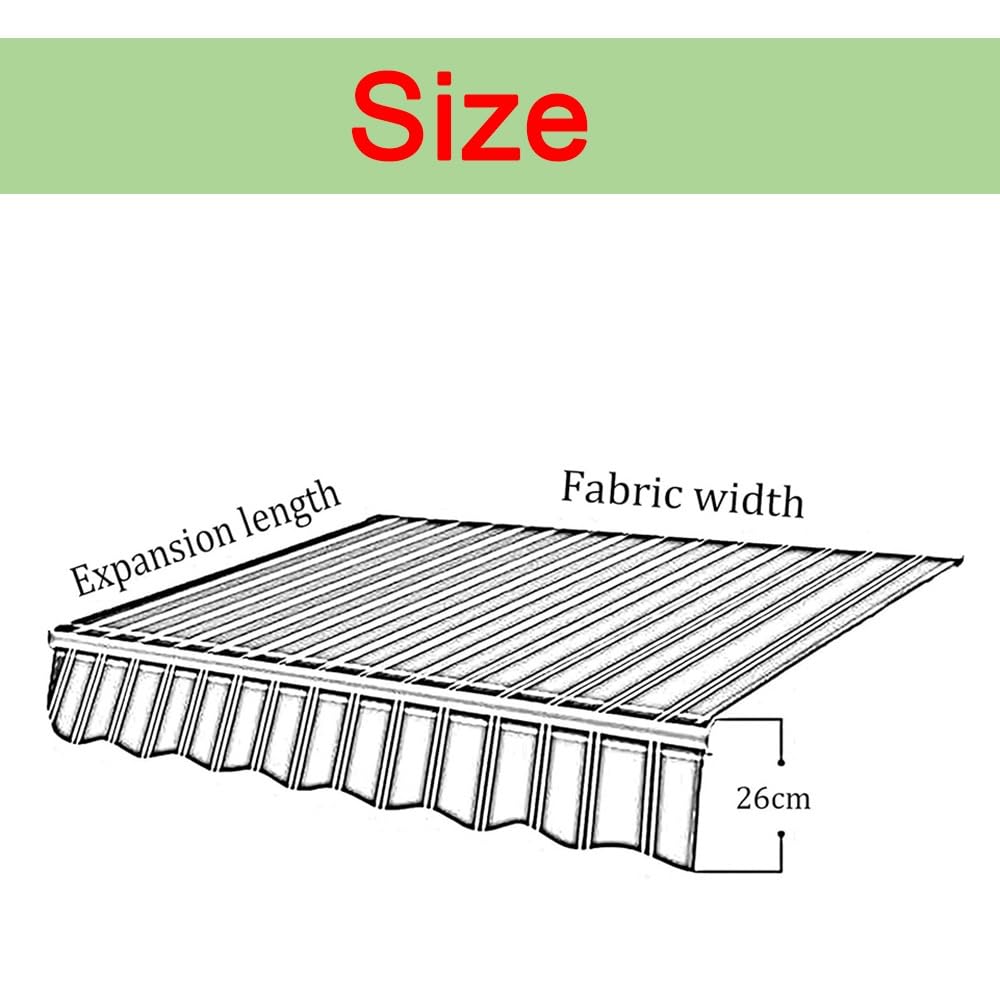 Copertura per tenda da giardino retrattile, tessuto di ricambio per tende da sole, tettoia esterna in poliestere resistente