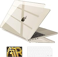 Vista 45 de EooCoo Funda compatible con MacBook Air de 15 pulgadas M5 2026 2025-2023 Release M4 M3 M2 modelo A3448 A3241 A3114 A2941, carcasa rígida de negro