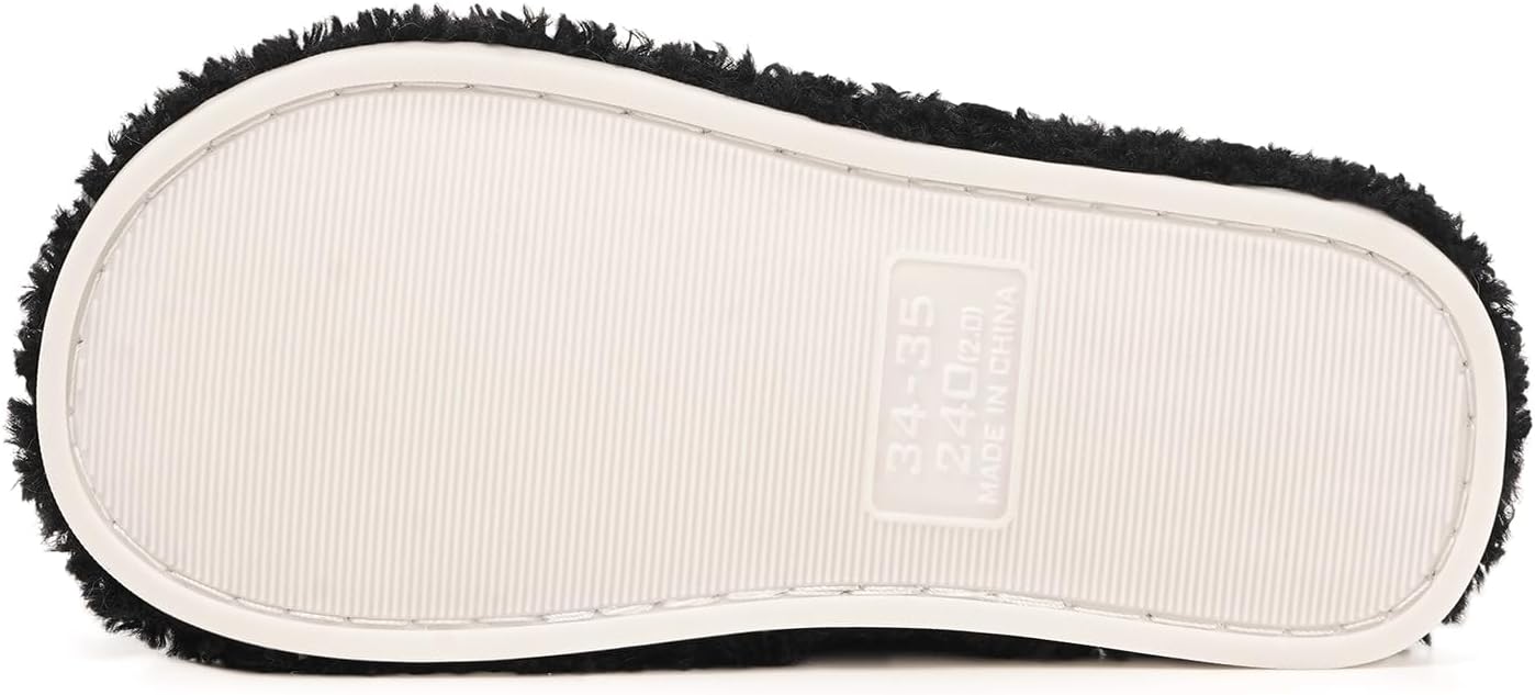 Dokela Fuzzy Open Toe Slippers for Kids Girls Boys Memory Foam Cozy Cross Band House Shoes Non-Slip Soft Lightweight Slip On Home Bedroom Slippers Indoor Outdoor - Image 6