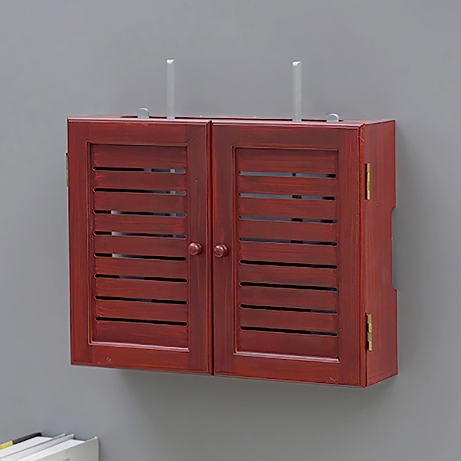Support mural WiFi pour routeur sans fil pour maison et bureau Hider en marron rougeâtre (L47 cm) Maximise l'espace et le signal