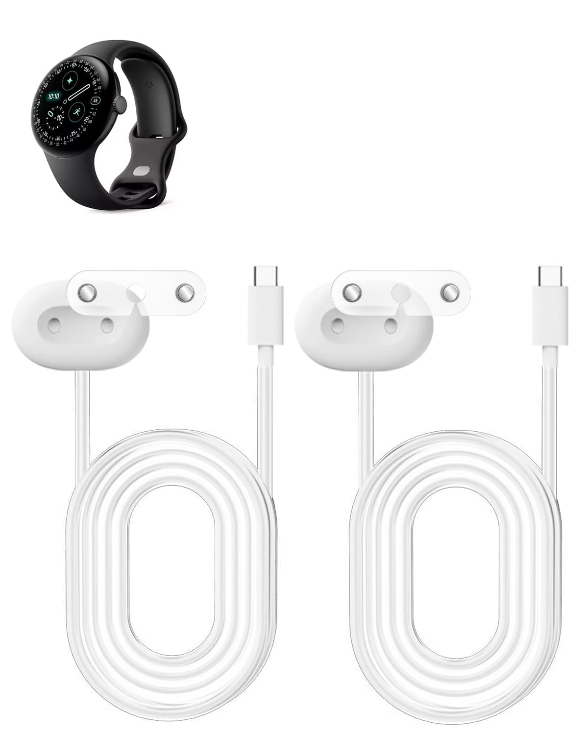 2 Pack Charger Cable for Google Pixel Watch 4,Replacement Magnetic Charging Cable with Charger Aid Accessories for Google Pixel Watch 4, Magnetic Fast Charging,3.3ft / USB Type C