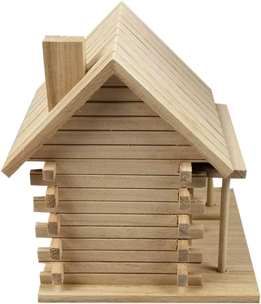 Wood Bird House Hanging Birdhouse Unfinished Paintable Bird Hut Breeding Box Garden Decoration, Beige, 18X17CM - Image 5