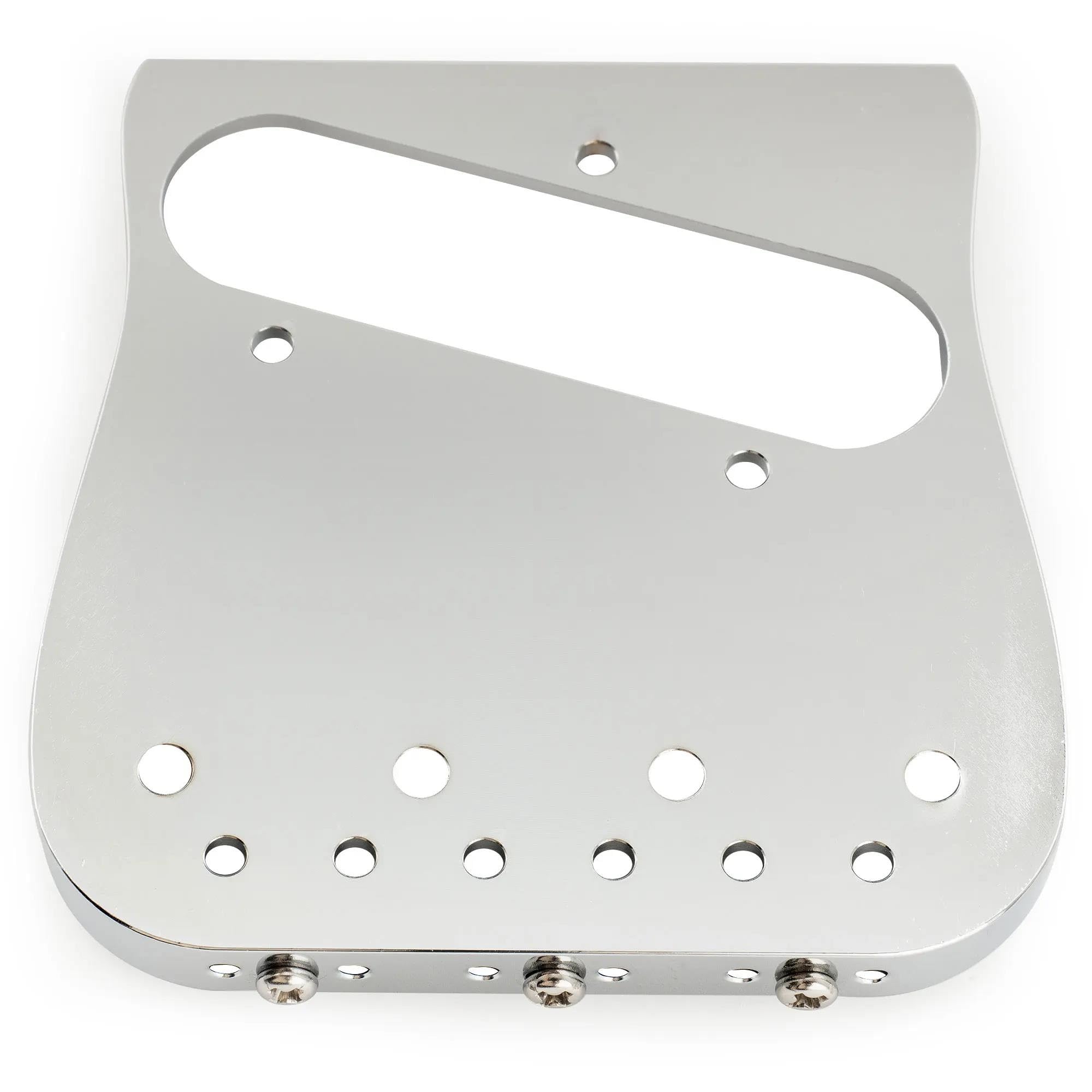 Mostek Gitarowy Rozstaw Strun 54 Mm W Całości Z Litego Mosiądzu Kompensowanym Zakrzywionym Mostkiem Gitarowym 3 Siodełkami Chromowany(Left)