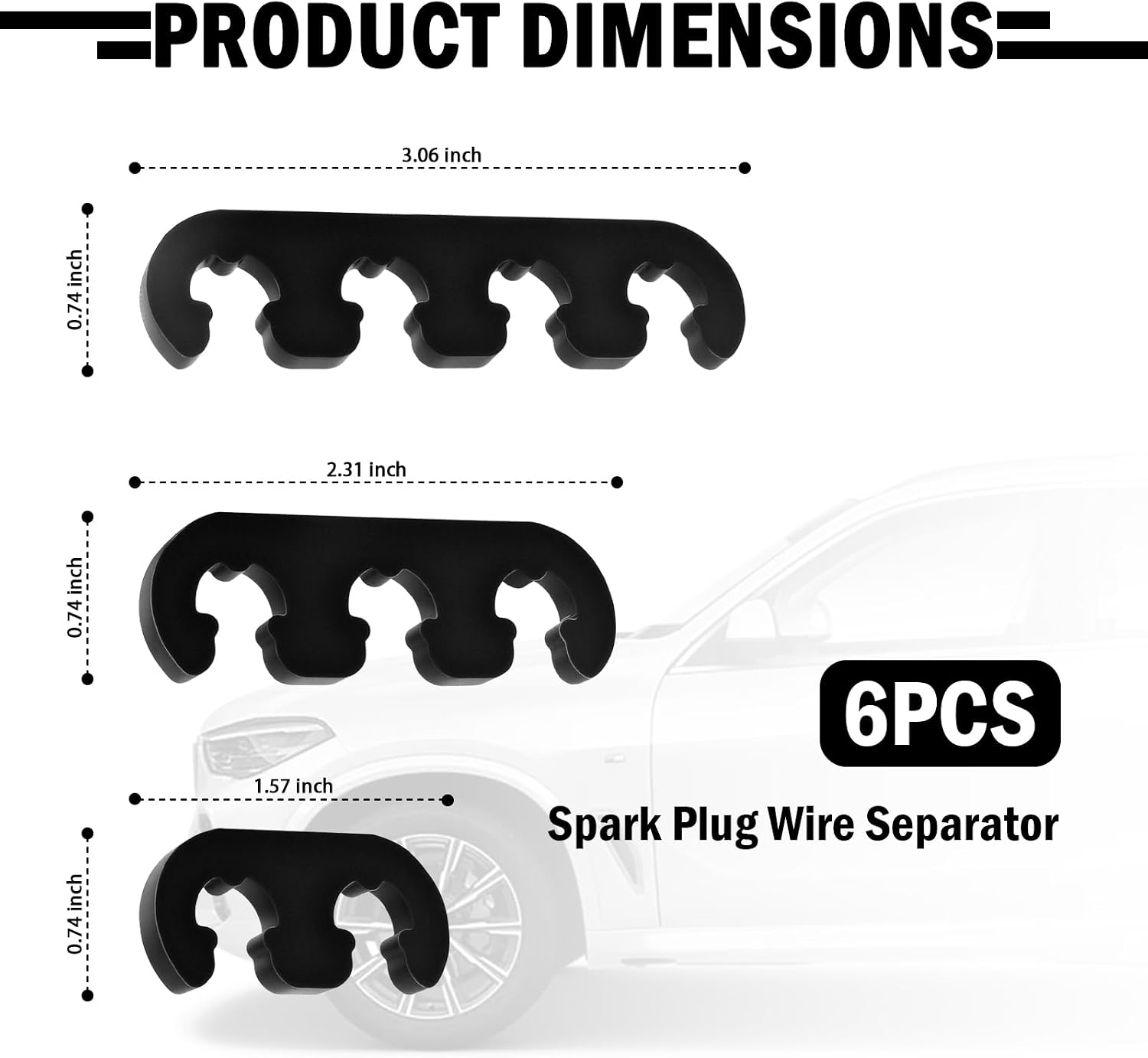 12PCS Spark Plug Wire Separator Kit with Wrench,Universal 7-8mm Spark Plug Wire Holder Fits Cars,Trucks,Tangle-Free Engine Maintenance Sparks Plugs Wires Loom Organizer