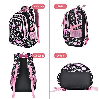 School Bag with School Bag, Pencil Case and School Bag, Girls Set, Elementary and Middle School Kindergarten Supplies