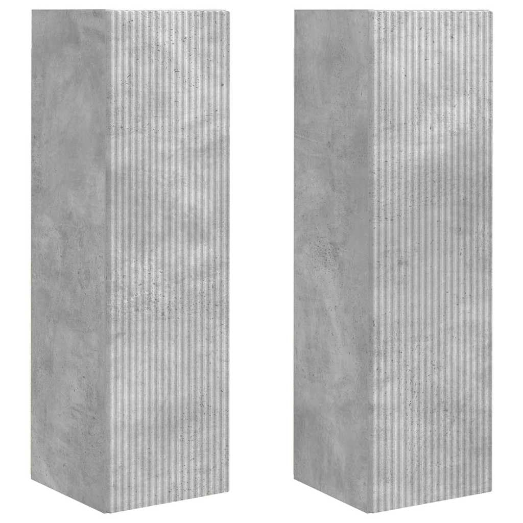 TV-Wandschrank 2er Set, Beton, 30x31x100 cm, Holzwerkstoff, Hängeschrank für Wohnzimmer, Media Center, platzsparend