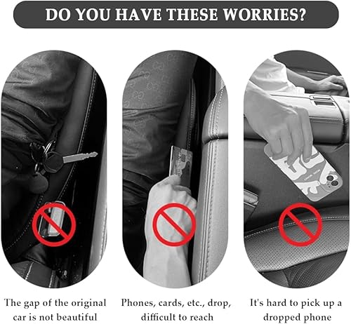 Miniatura 25 de 2 piezas de relleno de espacio para asiento de automóvil, organizador de espacio para guardar el teléfono, llaves, bolso, relleno universal