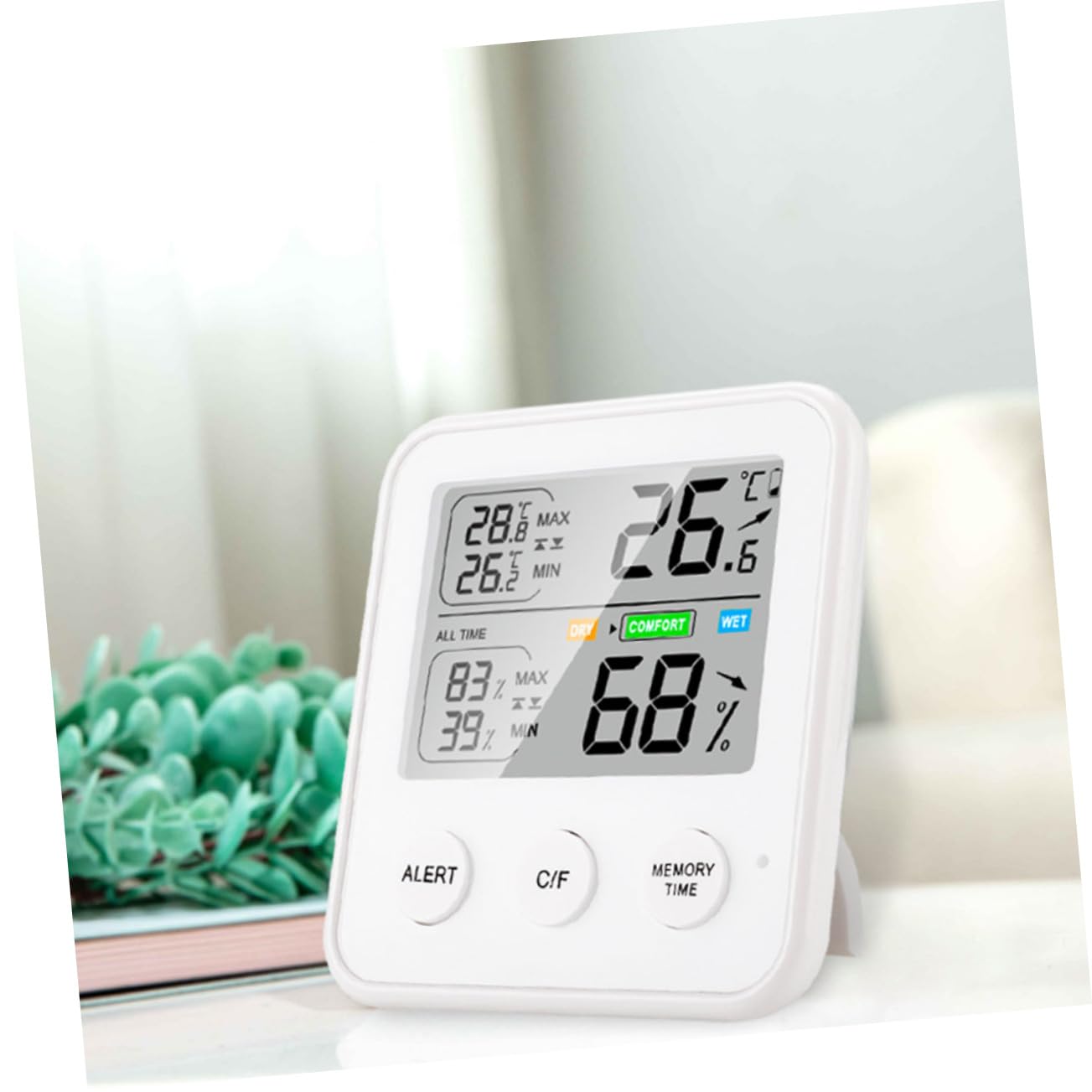 HANABASS 3piezas Digital De Temperatura y Humedad Higrómetro Interior Portátil Medidor De Precisión Para Hogar Oficina y Habitaciones Infantiles