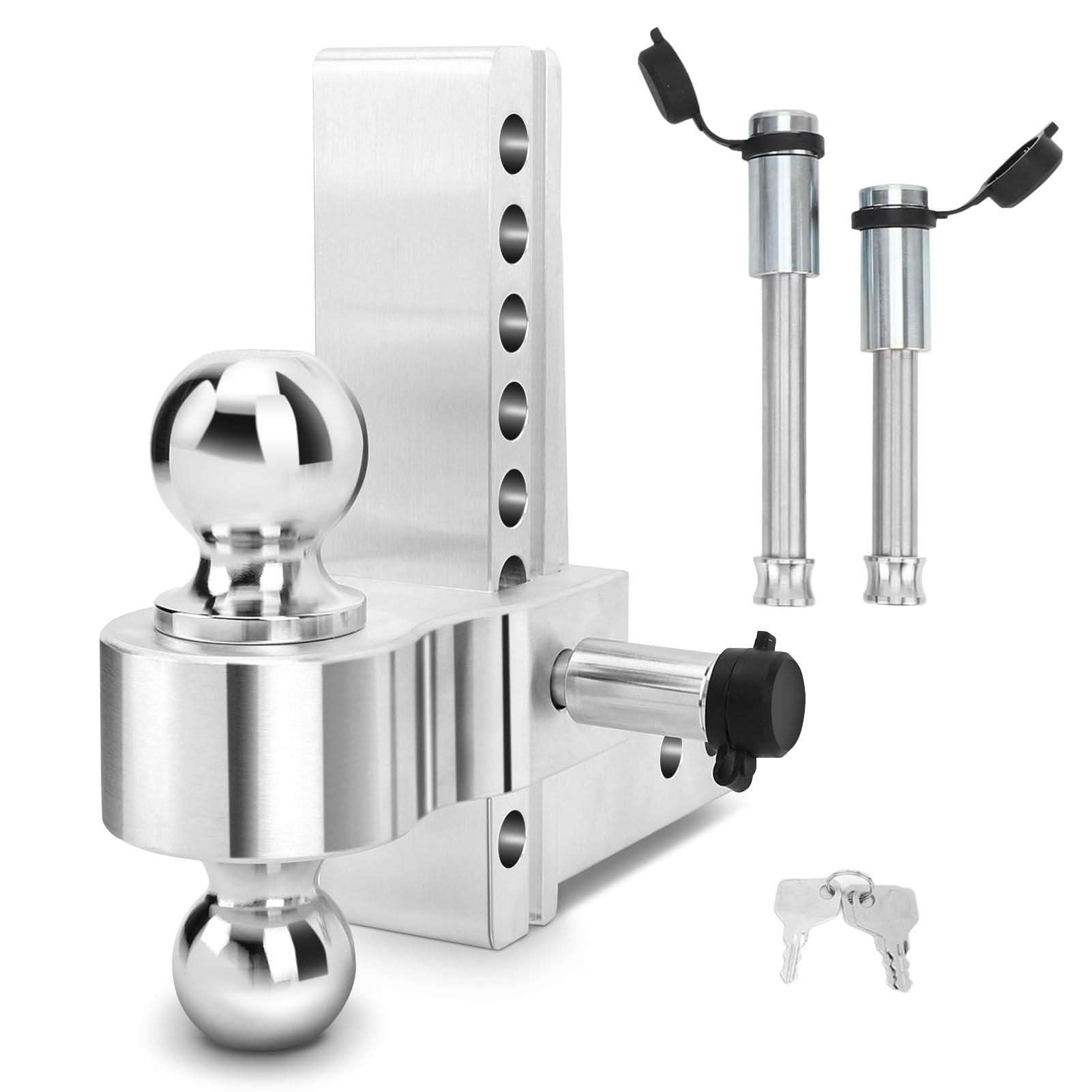 Enganche Remolque Ajustable Doble Bola Aluminio 5,08 cm 5,87 cm Capacidad 5670 kg Accesorio Transporte para Vehículos