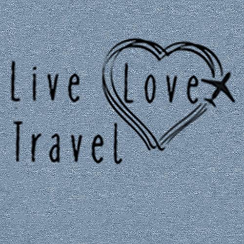 Women Funny Travel Vacation Shirts Airplane Heart Girls' Trip Tops Graphic Printed Workout Casual Cute Tee, Blue Xxl #TOP1