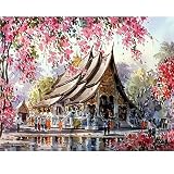 5D DIY Diamond Painting Completo, Round Drill Flor De Japón 40x50cm DIY Pintura Diamante Taladro Completo Kit Cuadros Cristales Para Manualidades Decoración Del Hogar Pared Salon regalo 16x20inch