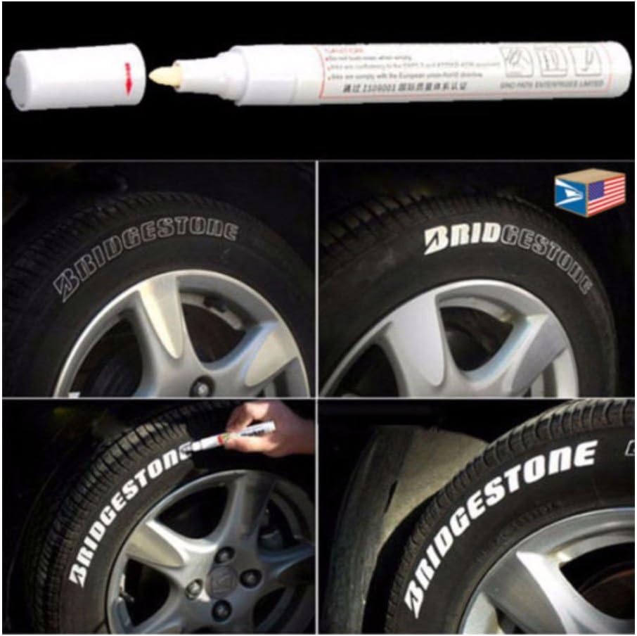 ESKONI TIRE Letter White Permanent Paint Pen Side Wall Rubber Acrylic Oil Base Marker!- TIRE Pen