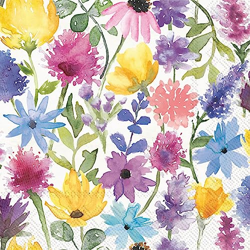 Serviettes en papier de qualité supérieure 3 plis fabriquées en Allemagne motif floral x40
