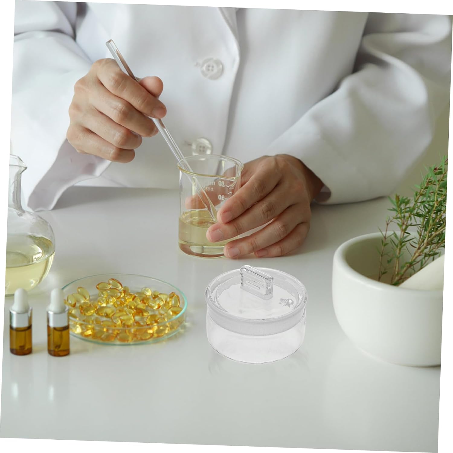 Cabilock Graduated Weighing Bottle for Chemistry Lab Glass Specific Gravity Flask Seal Storage Bottle