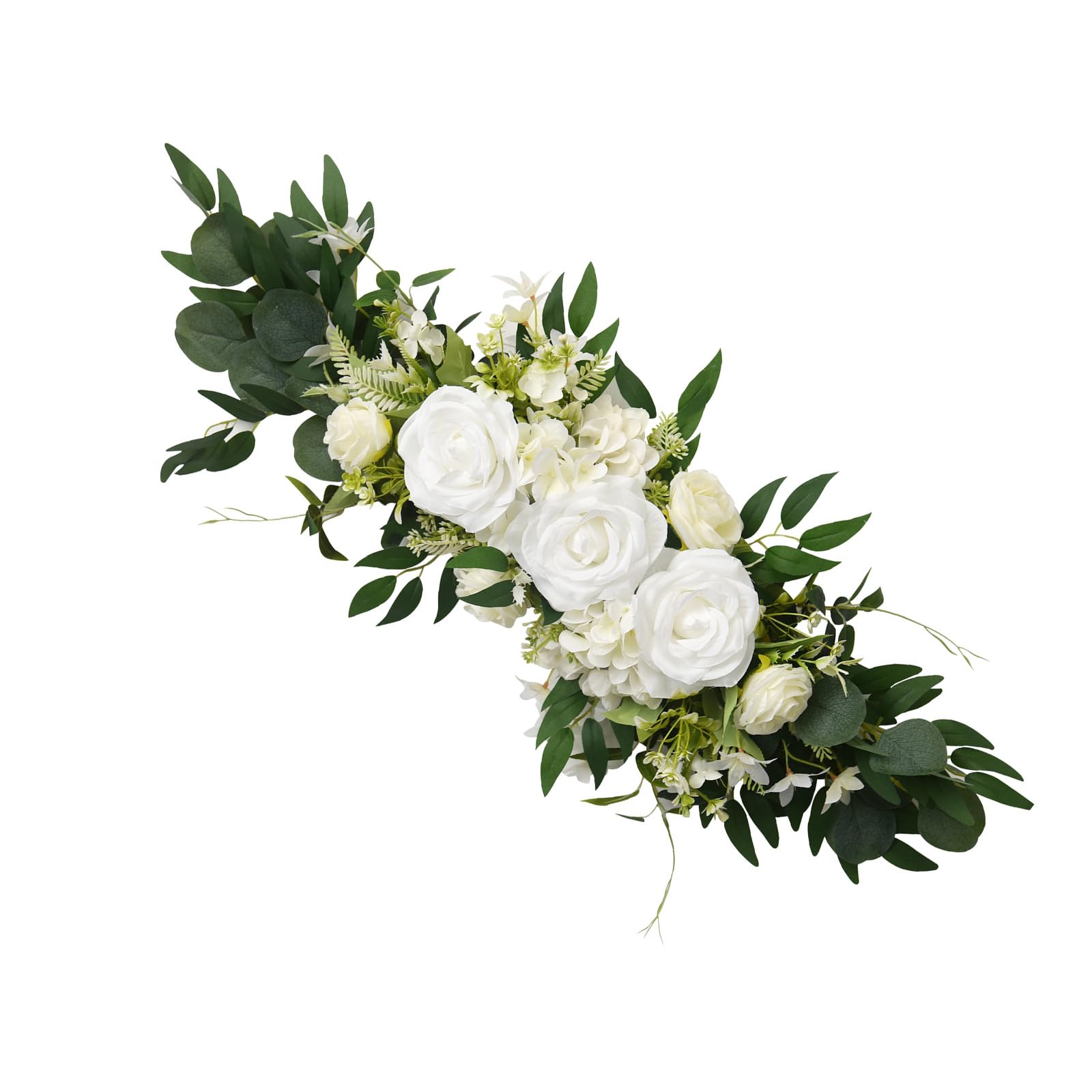 HZBB Artificial Rose Flower Wedding Chair Back Flower Arrangement for Ceremony Backdrop and Engagement Table Centerpieces Artificial Rose