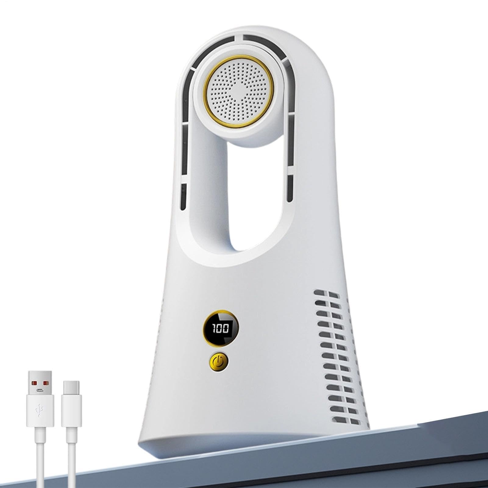 Ventilatore Senza Pale da Tavolo Con box per aromaterapia 6 velocità | con Luce e Timer Ventilatore da Tavolo Per comodino, dormitorio, campeggio, viaggio