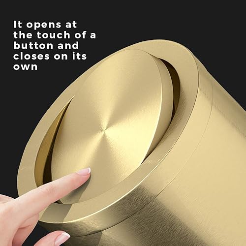 Miniatura 4 de cleaning Bote de basura con tapa abatible 9 litros28 galones cubo de basura de acero inoxidable cubo de basura de baño Para cocina sala de estar