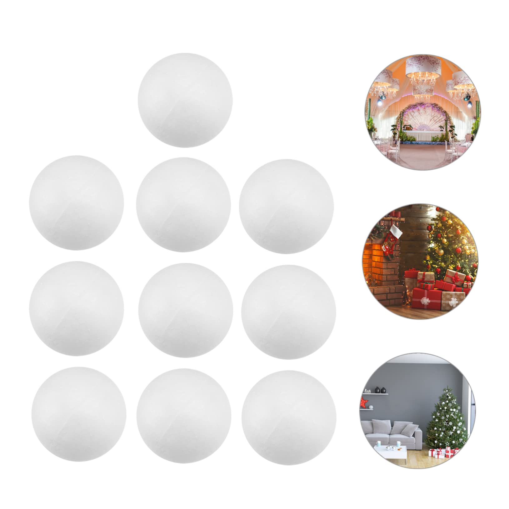 10pezzi Palline di Polistirolo da Solide e Artigianali per Decorazioni Natalizie Modelli Molecolari e attività Creative