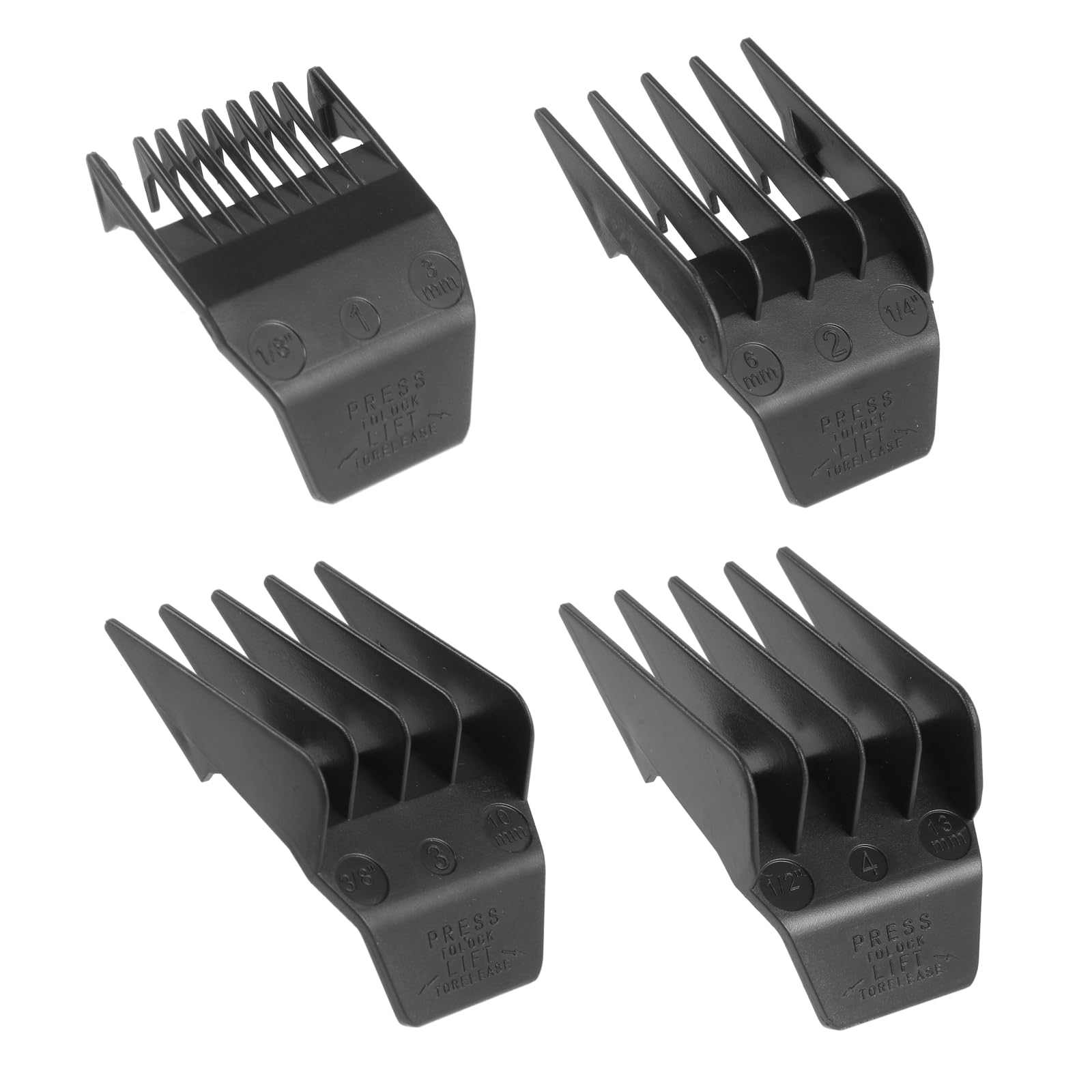 ZZYZSFUS Professional Peanut Clipper Guards for Wahl Peanut – from 1/8 Inch to 1/2 Inch, Fits for Wahl Peanut, Black-4PCS