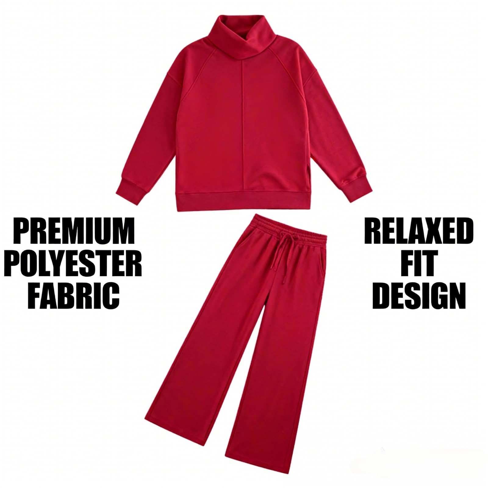 Generisch Przytulna damska bluza i spodnie, dwuczęściowy zestaw, bluza ze stójką i szerokimi nogawkami, zestaw garnituru do joggingu, zestaw wypoczynkowy (4XL, khaki)