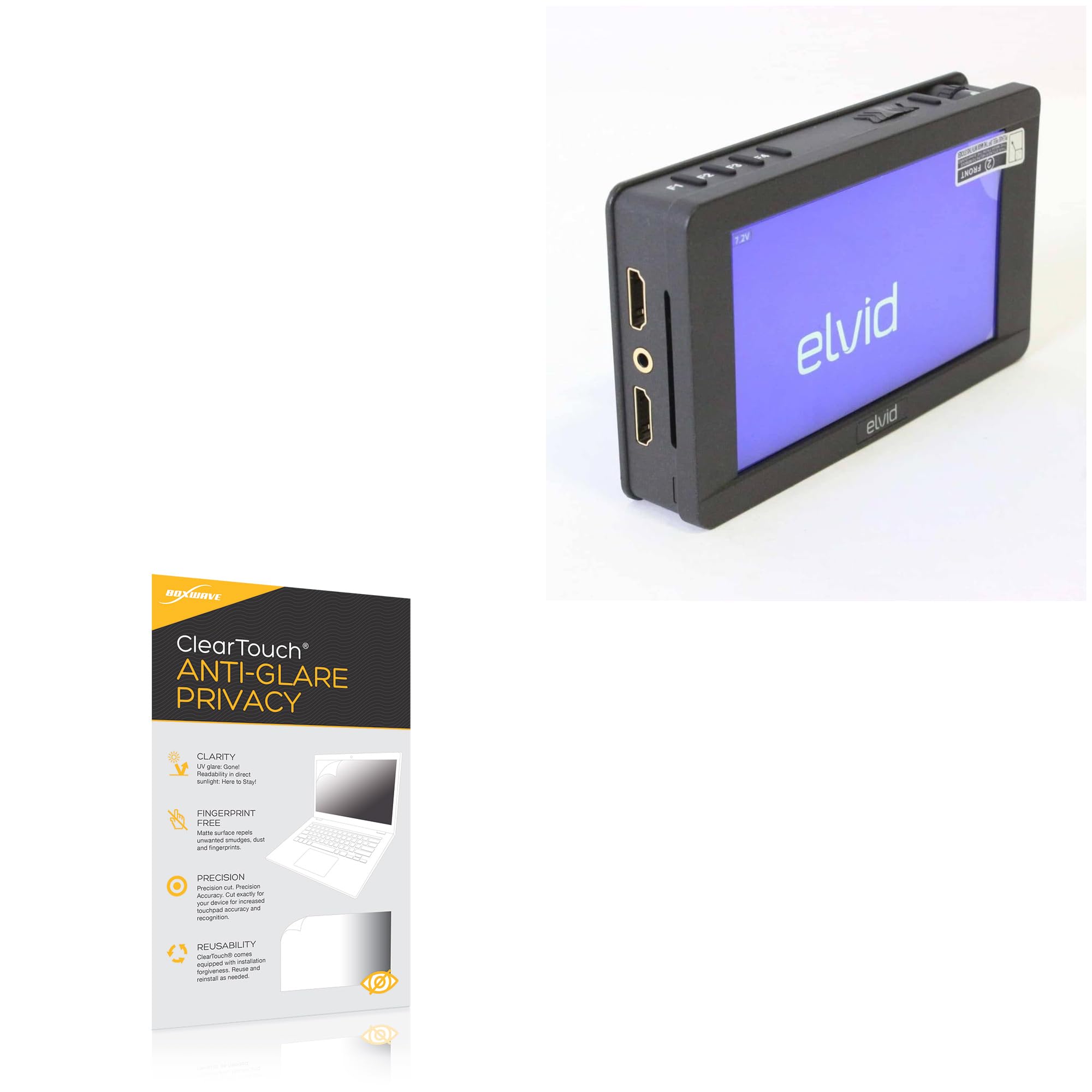 BoxWave Screen Protector Compatible with Elvid RVM-5P-HDR RigVision (5 in) - ClearTouch Anti-Glare Privacy (2-Pack), Privacy Screen Protector Flexible Film Anti-Glare