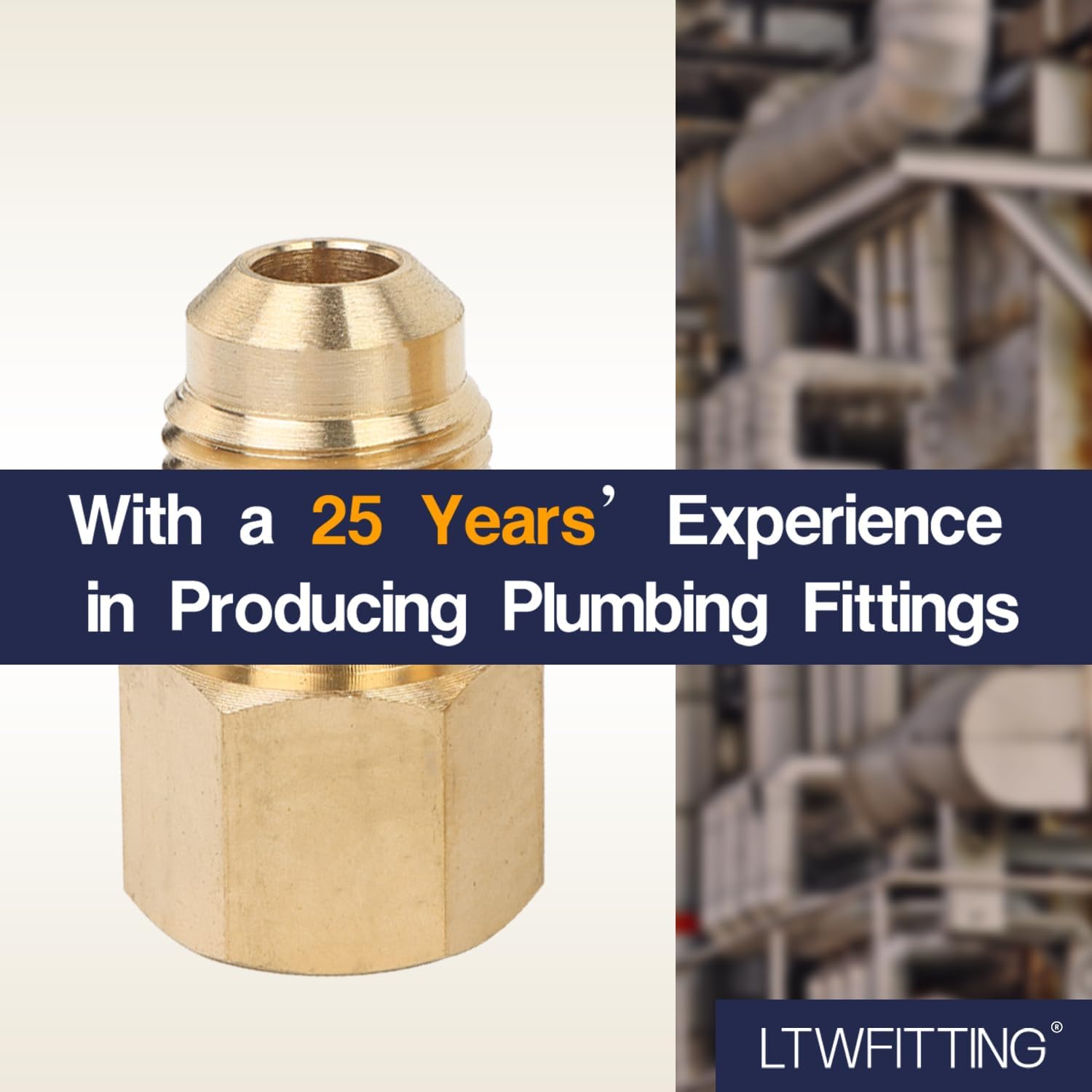LTWFITTING Brass Flare 5/16" OD x 1/8" Female NPT Female Connector Tube Fitting(Pack of 5)