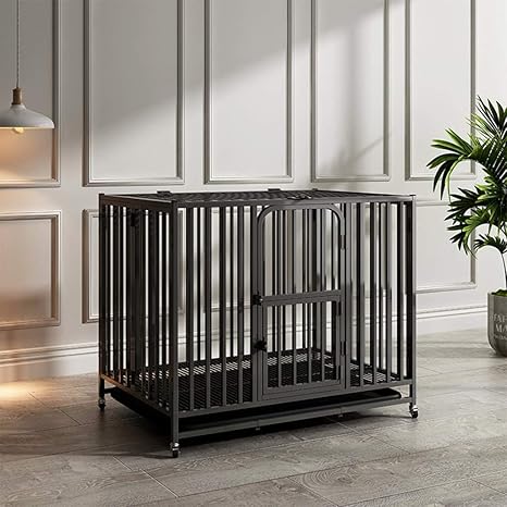 Amazon Co Jp ペット用品 トイレラブラドールゴールデンレトリバーのペットケージ犬のフェンス屋内金属犬ケージ折り畳み式ミディアムクレート 犬小屋 ケージ Color Black Size 91 5 58 5 85 5cm ペット用品