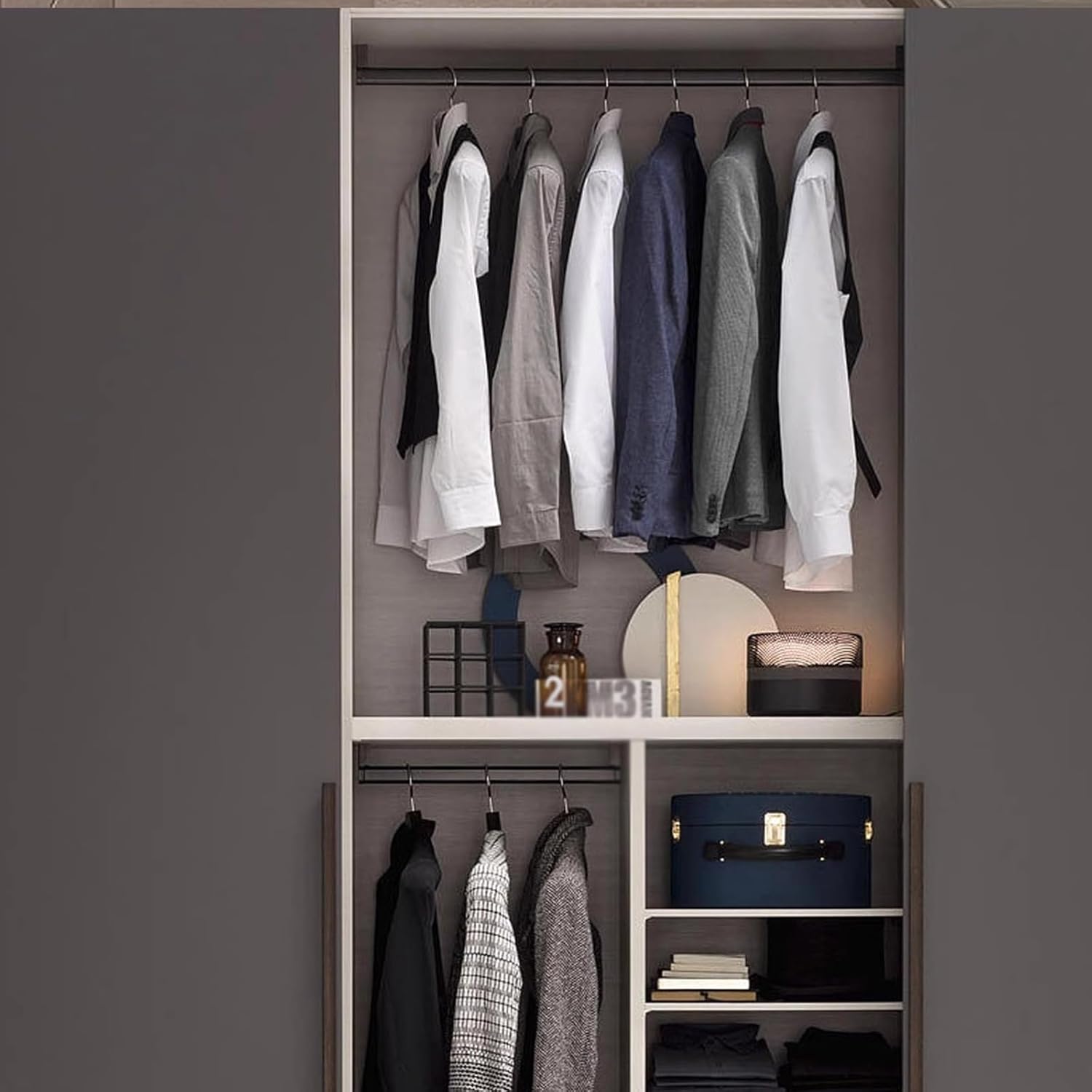 Long Closet Rod - Rectangular Aluminum Detachable Clothes Hanging Bar with Flange Set, Silent & Anti-Slip, Ideal for Home and Commercial Use