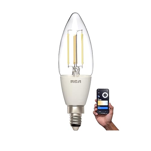Miniatura 2 de RCA Bombillas inteligentes WiFi  Bombilla LED ámbar B11 vintage compatible con dispositivos Google y Alexa para el hogar  4 W (40 W equivalente),