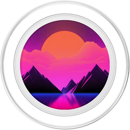Miniatura 2 de Synthwave Landscape Retrowave 80s Vaporwave PopSockets MagSafe PopGrip para iPhone