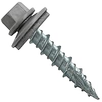 Vista 22 de Tornillos para techos de metal: (250) 10 x 1 ABC Tornillo de techo de chapa de metal gris de 10 x 1 ABC. Tornillos de revestimiento de metal a