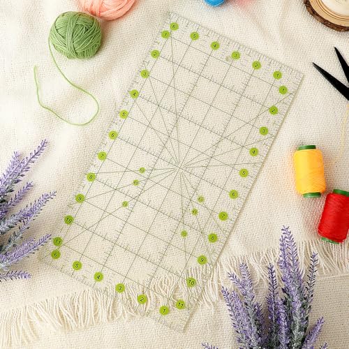 ZEYIYER Fabric Ruler 12 X 6.5 Inch, Acrylic Ruler Clear Ruler for Sewing Precise Cutting Fabric DIY Quilting Tools with Clear Printed Lines