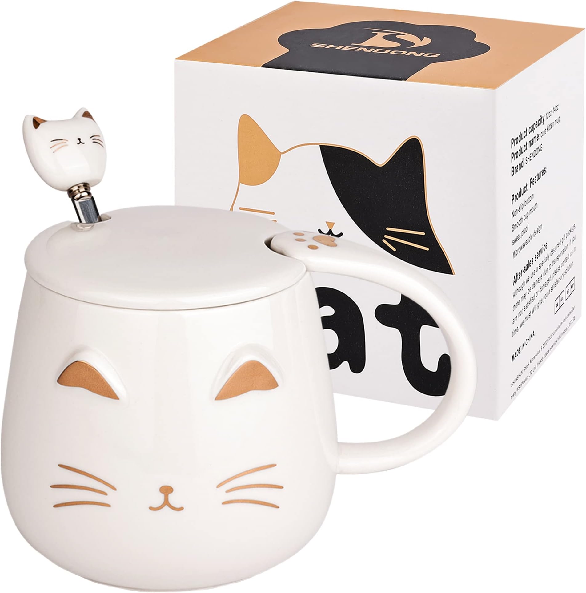 Tasse à Café En Céramique Noire Motif Chat - 300 Ml - Cadeau Halloween Ou Pour Amoureux Des Chats