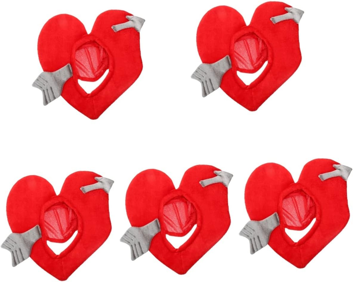 TOYANDONA 5pcs Love Heart Headdress for Valentine Day Funny Cupid Cosplay Prop Creative Photo Accessory for Couples and Parties Adorable Design for Memorable Group Photos