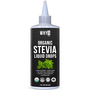 Organic Stevia Liquid Drops Zero Calorie Natural Sweetener for Coffee, Tea & Baking, Pure Stevia Extract, Keto Friendly, 1 fl oz, 228 Servings