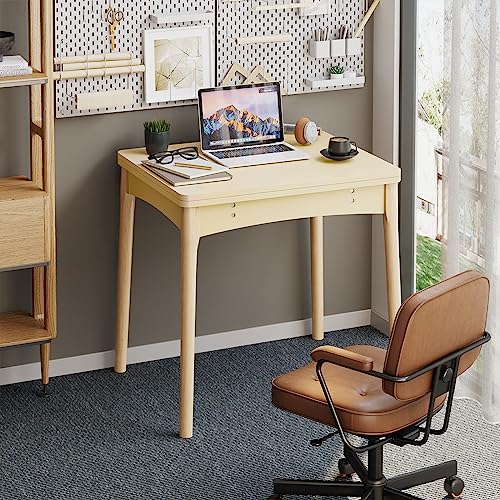 Bthfst Folding Dining Table With Hidden Storage Space, Modern Space Saving Dining Table With Pine Wood Legs, Foldable Dining Table, Multipurpose Dining Table For Dining Room Kitchen Living Room, Beige #TOP5