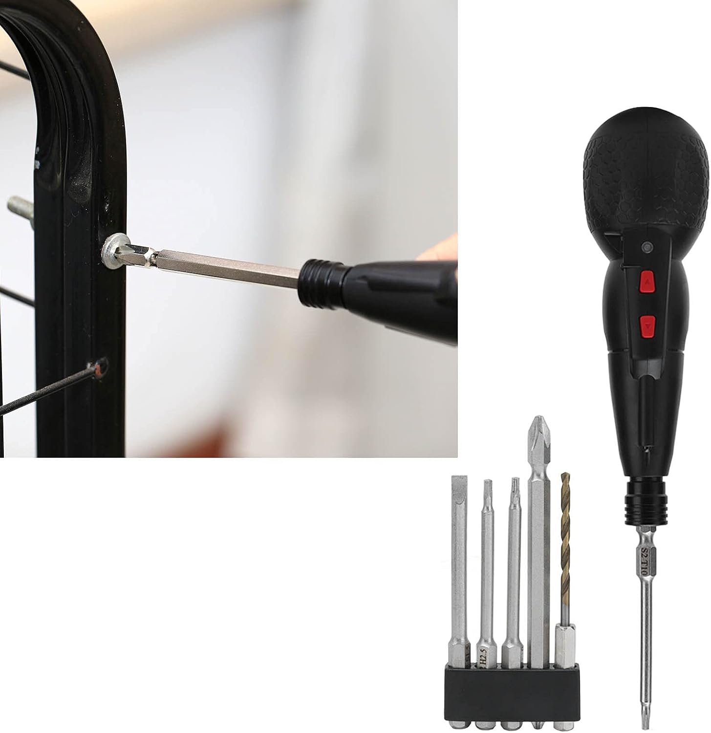 Electric Screwdriver Kit Integrated USB Rechargeable Screwdrivers Mini Portable Power Drill Support CW CCW with LED Light 10W 280RPM 3.6VDC