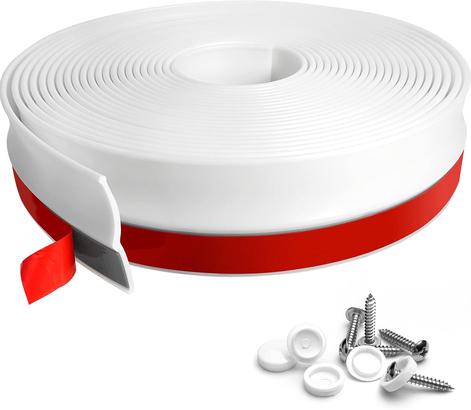 FCSOTSPS 36Feet Garage Door Seal Top and Sides, Universal White Garage