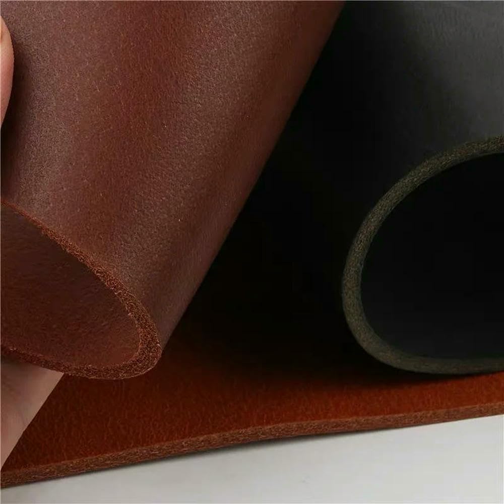 Cuir tanné végétal de 2,5 mm d'épaisseur, Couche supérieure Marron et Noire, Cuir véritable, étui à Couteau, Coussin de Table, Ceinture
